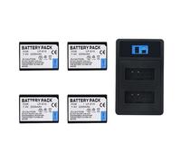 Batería For Cámara Digital LP-E10 LPE10 LP E10 De 7,4 V Y 2200 MAh, Compatible con Canon 1100D, 1200D, 1300D, 2000D, 4000D, Rebel T3, T5, T6, Kiss X50 Y X70.(4 Battery 1 Charger)