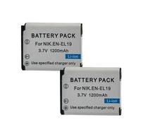 Batería for cámara EN-EL19, Compatible con Nikon, Coolpix S6600 S6900 S2600 S3100 S4100 S5200 S6400 W150(4battery)