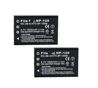 Batería For Cámara NP-120 De 1800 MAh Y 3,7 V, Compatible con Fujifilm M603, MX4, MX500, F10 Y F11.(2battery)