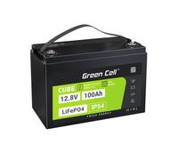 Batería Green Cell LFPGC12V100AH LiFePO4 12,8 V 100 Ah IP54 Negra Verde