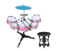 ＡＷＨＡＯ Batería Infantil, Batería de Jazz, Simulación de Aprendizaje Temprano, Regalo Ideal para Preescolar, de 3 a 6 años, 5 Tambores, Instrumento de Percusi, Rosa