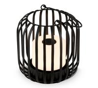BRILONER - Mini lámpara de mesa LED inalámbrica con cesta de metal, lámpara de escritorio, lámpara de lectura, lámpara de mesa para exterior e interior, luz blanca cálida, 9x10 cm, negro
