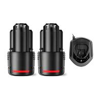 Batería Li-Ion 10,8V 2000mAh Con Cargador Compatible Con Bosch Para GSR GWI PS10 PS40-2 Herramientas Inalámbricas Batería De Repuesto Para Taller Y Bricolaje(2pcs Battery with charger)