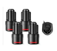 Batería Li-Ion 10,8V 2000mAh Con Cargador Compatible Con Bosch Para GSR GWI PS10 PS40-2 Herramientas Inalámbricas Batería De Repuesto Para Taller Y Bricolaje(4pcs Battery with charger)