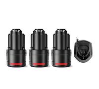 Batería Li-Ion 10,8V 2000mAh Con Cargador Compatible Con Bosch Para GSR GWI PS10 PS40-2 Herramientas Inalámbricas Batería De Repuesto Para Taller Y Bricolaje(3pcs Battery with charger)