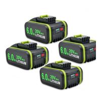 Batería Li-ion 20V 6000mAh Compatible con WORX Batería de Repuesto para Herramientas sin Cable Taladro Destornillador Cortacésped Suministro Estable WA3551 WA3553 WA3551.1 WA3572(4pcs)