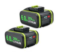 Batería Li-ion 20V 6000mAh Compatible con WORX Batería de Repuesto para Herramientas sin Cable Taladro Destornillador Cortacésped Suministro Estable WA3551 WA3553 WA3551.1 WA3572(2pcs)