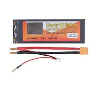 Batería Li Poly RC 2S 60C 7000mAh 7.4V Batería Lipo de Alto Rendimiento con Enchufe XT60 para Modelos de automóviles RC 1/10 1/8 y cuadricópteros de Carreras FPV
