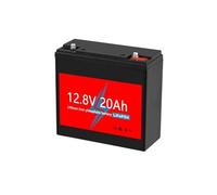 Batería LiFePO4 De 12V Y 20Ah, Batería De Litio Recargable De Más De 6000 Ciclos For Iluminación Solar, Ruedas Eléctricas For Acampar, Buscador De Peces(1PCS)