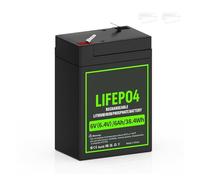 Batería LiFePO4 de 6 V 6 Ah/12 V 10 Ah con BMS, Recargable, de fosfato de Hierro y Litio, for Luces de Emergencia, Coches Infantiles y Coches de Juguete.(1PCS 6.4V 6.0Ah)
