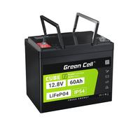 Batería LiFePO4 - Green Cell - Cube 60Ah - 12,8V - IP54 - Verde - 90A descarga máxima - 265x175x215 mm - 7 kg