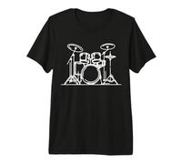 Batería Line Art Músico Camiseta Premium