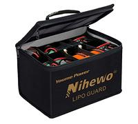 Batería Lipo 2S 5200mAh 7.4V RC Batería 50C Estuche rígido con enchufe Trx y bolsa de batería Lipo Almacenamiento y transporte y carga, Black, bolsa de lipo