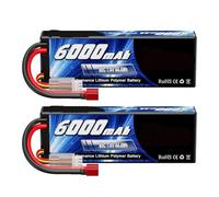 Batería LiPo 2S1P de 7,4 V, 6000 mAh, 80 C, XT60, Puerto de conexión, Piezas RC, Estuche rígido, Lipo 2S for Aviones, Drones, Coches, vehículos, Camiones, Tanques y Barcos.(2Units XT60)