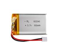 Batería Lipo 3.7V, 800mAh 802540 a Iones de Litio con conexión 2P-PH con Paso 2,0 mm
