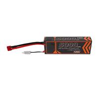 Batería Lipo UMDHAIYI 2S 7,4 V 5000 mAh 100 C, Paquete de alimentación RC de Alta Descarga, Enchufe T para Control Remoto de Coche, avión, dron