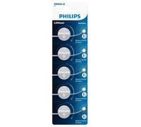 Pack de 5 Pilas de Botón Philips CR2025P5/01B Lithium/ 3V