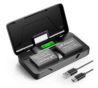 Batería LP-E12 y cargador dual rápido de 20 W compatible con batería Canon LP-E12 y cámaras digitales Canon EOS M50, M50 Mark II, M, M2, M10, M100, M200, Rebel SL1, PowerShot SX70 HS