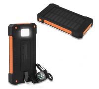 Batería Naranja Externa Solar con 2 Puertos USB para Cargar hasta 2 Dispositivos 10000MA