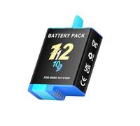 Batería Negra De 2000 MAh, Ranuras, Luz LED, Cargador Y Caja De Almacenamiento, Compatible con GoPro Hero 5, 6, 7, 8, 9, 10, 11, 12 Y Pro 9.(1 PCS Battery)