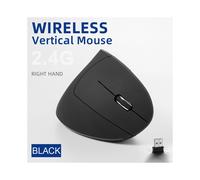 (Batería negra) Ratón inalámbrico vertical para juegos ergonómico de 1600 DPI para PC, portátil, oficina,