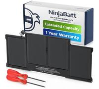Batería NinjaBatt A1466 A1496 Compatible con Apple MacBook Air 13 Pulgadas [2010 2011 2012 2013 2014 2015 2016 2017 Años] A1369 A1405 A1377 - Alto Rendimiento [7200mAh/55Wh/7.6V]