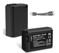 Batería NP-FW50 de 1500 mAh (2 unidades), 2025, nueva rediseñada, de alto rendimiento, ultra alta capacidad, de iones de litio, con cable de carga USB-C, para Sony ZV-E10, ZV-E10 II, A7 Serie (NP-FW50