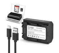 Batería NP-FZ100 de 2880 mAh, carga rápida USB-C compatible con Sony A7R IV, A7R III, A7 III, A7C, A7C II, A6500, A6600, A6700, FX3, ZV-E1 con una caja de almacenamiento