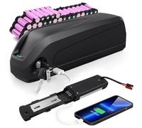 Batería para Bicicleta Eléctrica 48V Y 13Ah/15Ah/20Ah, Batería Iones Litio con Cargador Y BMS, Batería Plegable para Bicicleta Eléctrica con Placa Base 4 Pines Y Puerto USB 48V,13Ah