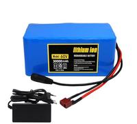 Batería para bicicleta eléctrica, batería de litio de 60 V, 30 Ah, 16S2P, paquete de batería de litio para bicicleta eléctrica, scooter con cargadores de 67,2 V y 2 A T+DC