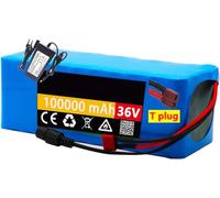 Batería Para Bicicleta Eléctrica De 36 V Y 100 Ah, 10S4P, De Litio, Impermeable, De PVC, Con BMS Incorporado Y Cargador De 42 V Para Motores De 36 V Y 1000 W A 250 W. 36V 100Ah,XT30