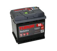Batería para coche Tudor Exide Technica 50Ah, 12V. Dimensiones: 207 x 175 x 190. Borne izquierda.