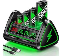 Batería para controlador de Xbox con 4 baterías de 5520 mWh para Xbox One/Xbox Series X/S, controlador de estación de carga recargable para Xbox One con conector USB para cargar
