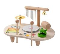 Batería para Niños Hecha De Madera, Juguete Musical para Niños 8 En 1, Batería De Juguete De Aprendizaje Montessori con Xilófono, Batería para Niños, C
