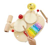 Batería Para Niños | Juguete Instrumento Musical De Percusión Multifuncional De Madera,Tambores Para Niños - Adecuado Para La Práctica, Juego, Mesa, Cumpleaños, Navidad, Niños Y Niñas