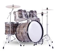 Batería para principiantes para adultos, kit completo de percusión con palos y trono, ideal para aprender y practicar