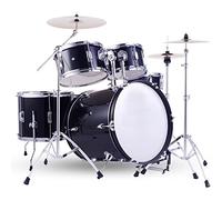 Batería para principiantes para adultos, kit completo de percusión con palos y trono, ideal para aprender y practicar