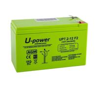 Bateria plomo 12v 7,2a agm 151x65x95mm u-power mu-up7.2-12f2