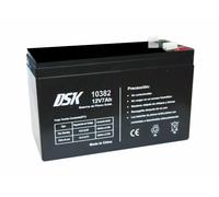 DSK 10382 - Batería de Plomo AGM Recargable y Sellada VRLA de 12V y 7Ah. Batería Ideal para Coches y Motos Eléctricos para Niños, Sistemas SAI/UPS, Sistemas de Seguridad y Alarmas