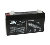 DSK 10318 - Batería de Plomo AGM Recargable y Sellada de 6V y 1,2Ah. Ideal para Coche y Motos eléctricos para niños, Patinetes, Sistemas SAI, Sistemas de Seguridad y comunicación, Luz de Emergencia