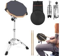 Batería portátil, set de pad de batería con ajustable, 2 de baquetas, bolsa de transporte, para principiantes, aprendizaje musical, práctica, instrumento, regalo