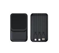 Bateria PortatilPower Bank 1pcs Succión magnética inalámbrica 22.5w Cable autónomo Carga súper rápida con entradas de Pantalla LED Carga rápida (10000mah) (Negro)