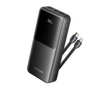 Batería Power Bank Vention 20000mAh 22.5W USB Pantalla LED + Cable USB-C/Lightning Negra