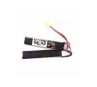 Batería Raccoon 7,4V 1100mAh 20C Nunchuck, Especial para Airsoft. Cabe en culatas de M4 Tipo Crane y en MP5 y AK Series. También Ideal para G36 por su pequeño tamaño. Conector Normal Mini