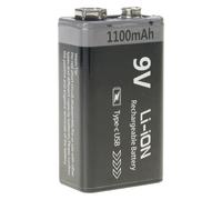 Batería recargable 6F22 de alta compatibilidad de 9 V de 800 mAh/1100 mAh con cable tipo C para varios dispositivos electrónicos
