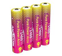 Batería Recargable ANSMANN Pure Power Micro AAA 1400mAh (Min. 1250), Alta Capacidad, Larga duración y protección integrada, Ideal para Dispositivos de Alto Consumo