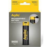 Batería recargable Aqiila 18650 USB-C de 3,7 V y 2000 mAh de iones de litio (1 unidad)
