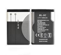 Batería recargable BL-5C 3,7 V 1020 mAh adecuada para radio doméstica con protección actual 2 piezas (negro)