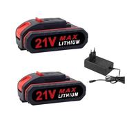 Batería recargable de 21 V compatible con Worx inalámbrico, batería de repuesto, reemplaza a taladro de impacto de 88 VF, 48 VF y 36 VF, motosierra eléctrica y tijera.(2 Battery 1 Charger)