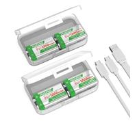 Batería recargable de 9 V, 4 unidades, 1200 mAh, 9 V, batería de litio de alta capacidad para detectores de humo, micrófono, alarmas, juguetes, linternas, etc. con cable de carga USB-C y caja de